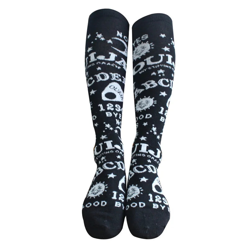 Dark Magic Star Moon Gothic Socks