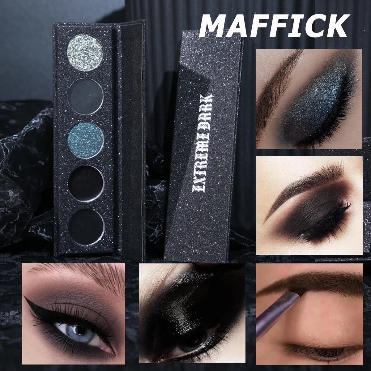 5-Color Extreme Black Eyeshadow Palette
