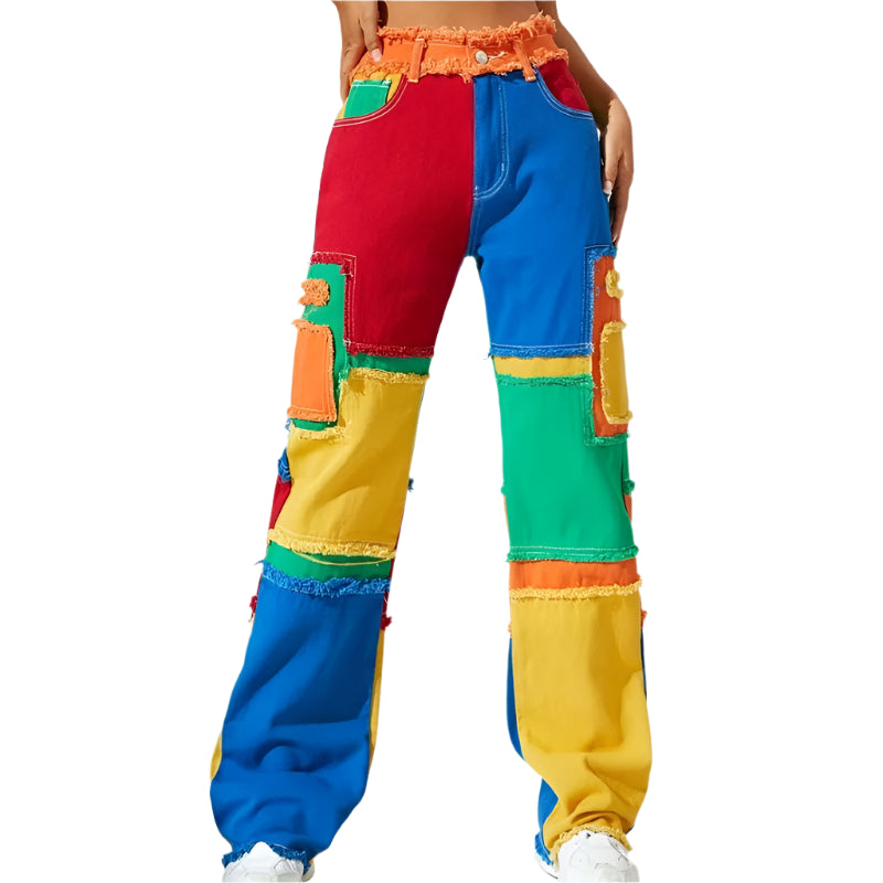 Pixel Pop Patchwork Jeans.