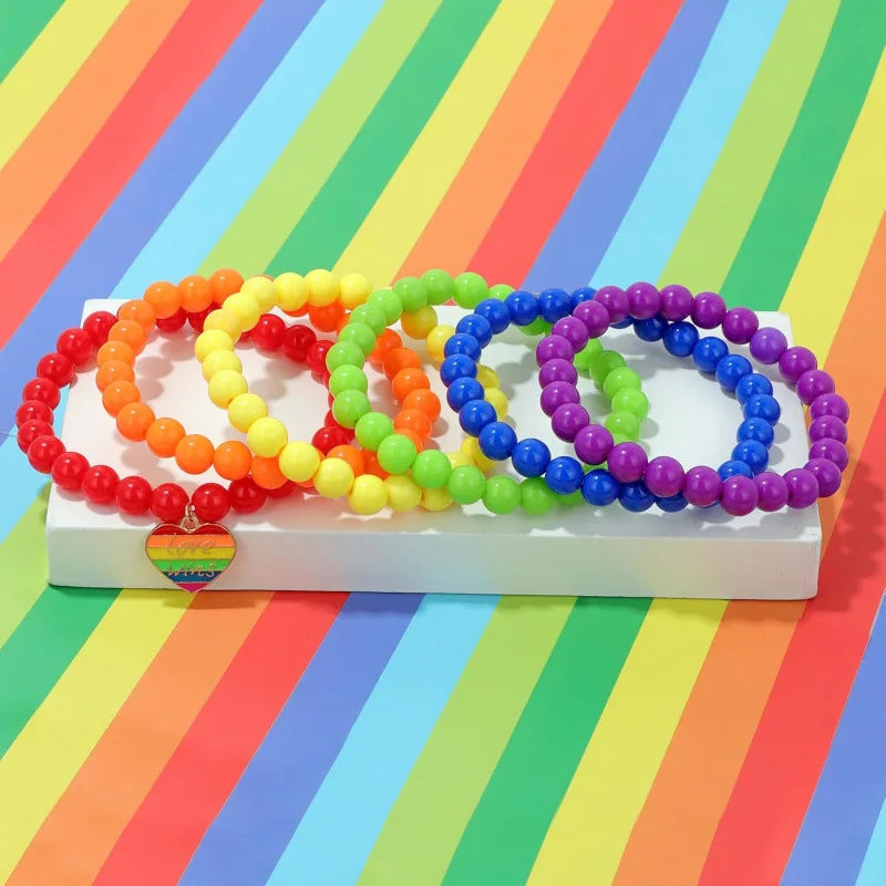 Love Wins Rainbow Beaded Pride Bracelet.