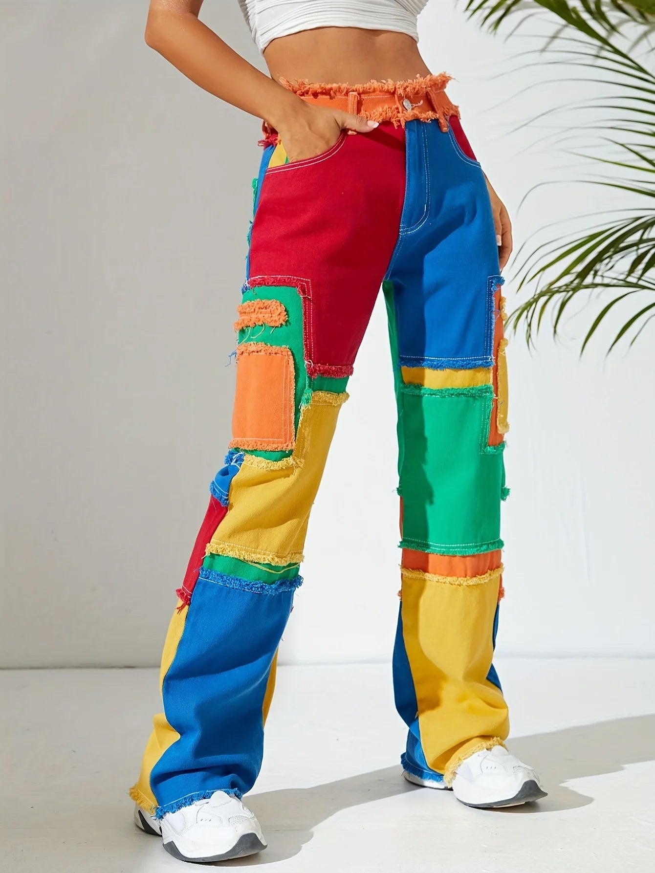 Pixel Pop Patchwork Jeans.