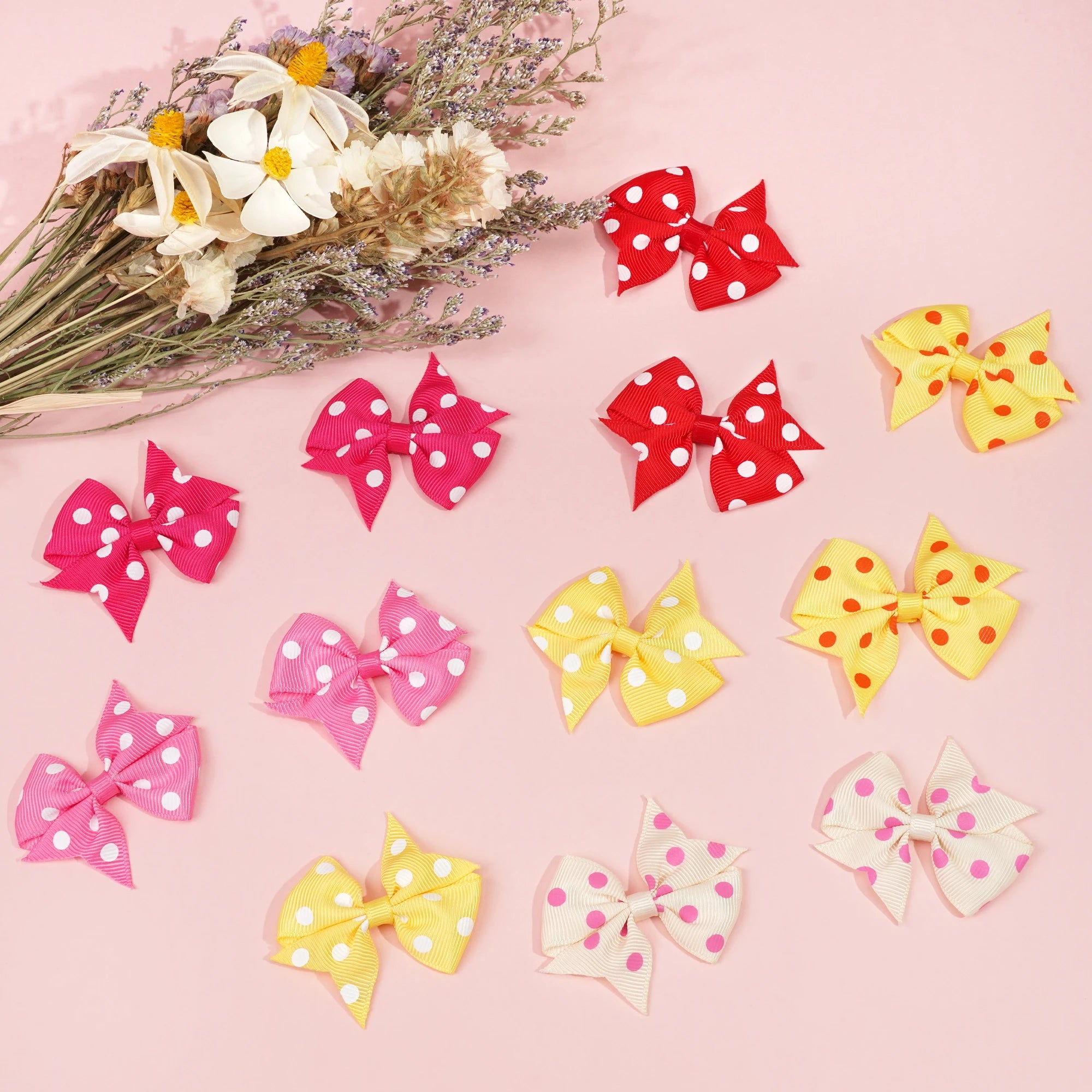 Polka Dot Cutie Mini Bow Clip Set (40pcs).