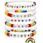 Love Wins Rainbow Beaded Pride Bracelet.