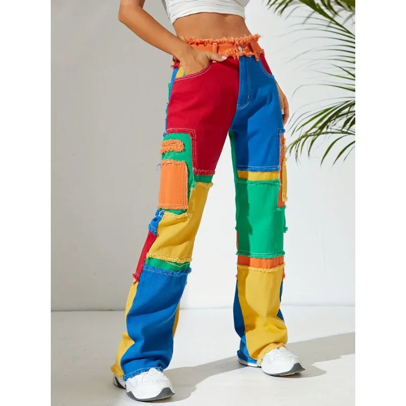 Pixel Pop Patchwork Jeans.