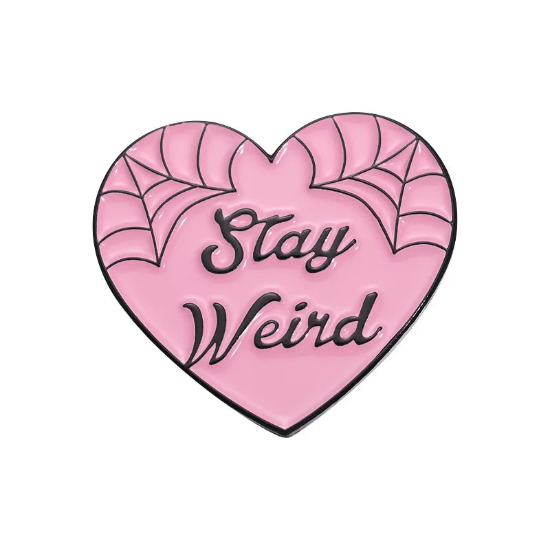 Stay Weird Heart Enamel Pin — Pink, Cute, and Unapologetically You