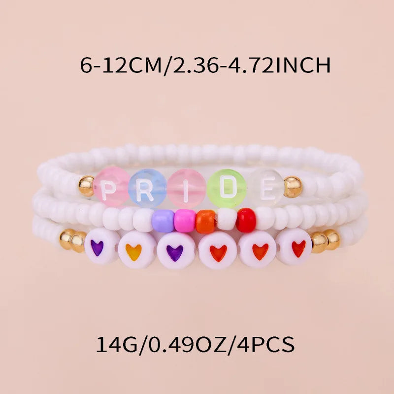 Love Wins Rainbow Beaded Pride Bracelet.