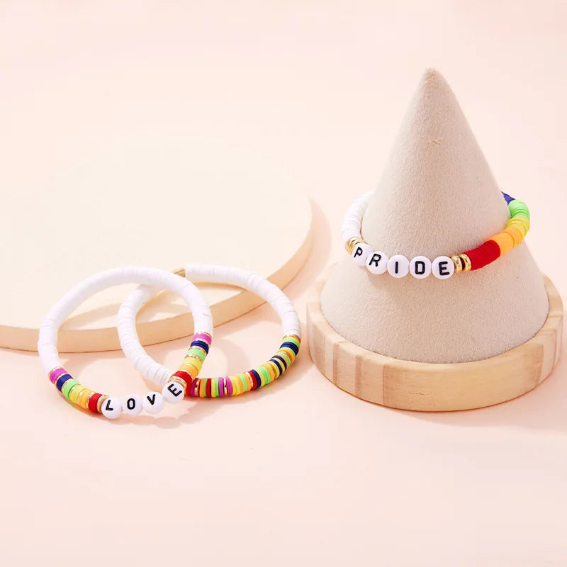 Love Wins Rainbow Beaded Pride Bracelet.
