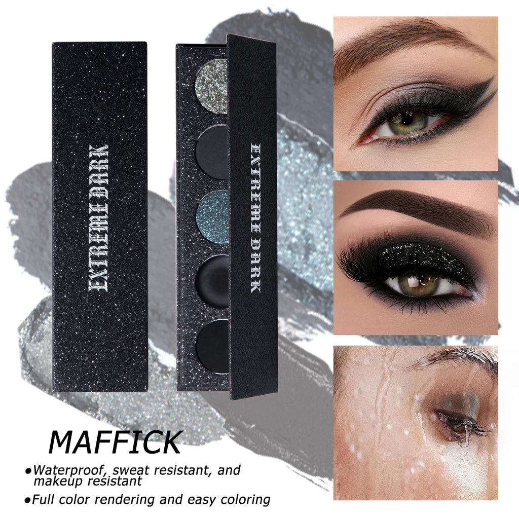5-Color Extreme Black Eyeshadow Palette
