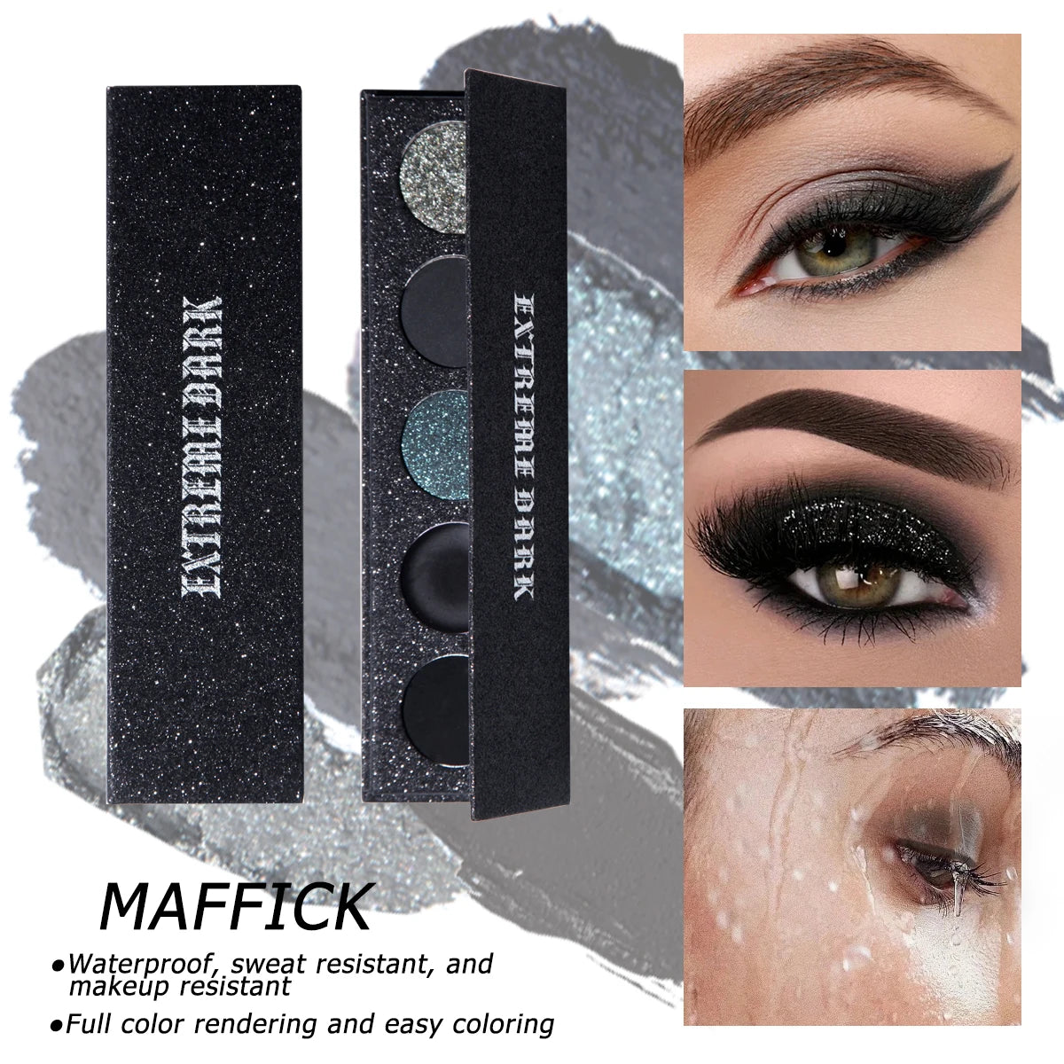 5-Color Extreme Black Eyeshadow Palette