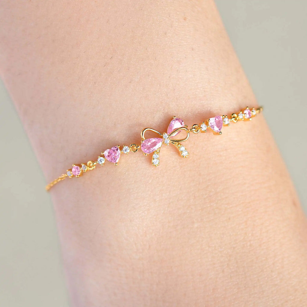 Exquisite Sweet Pink Bowknot Bracelet