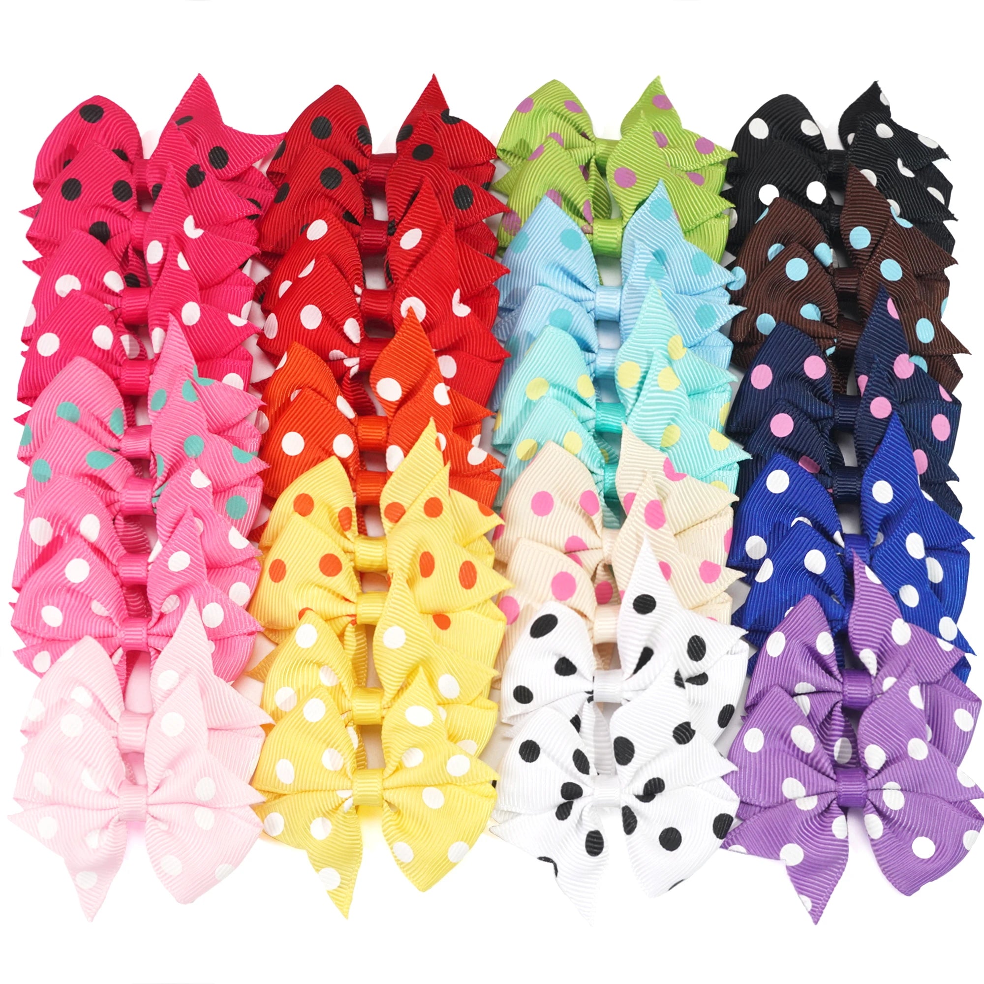 Polka Dot Cutie Mini Bow Clip Set (40pcs).