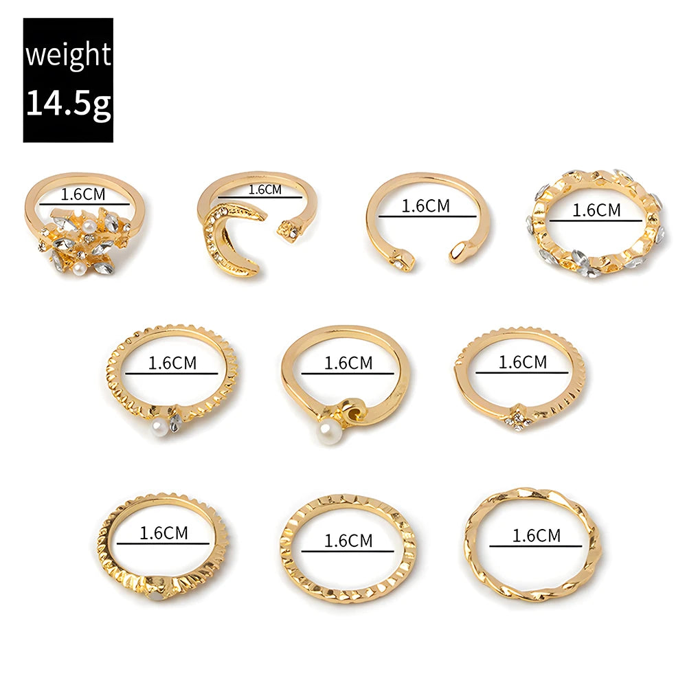 Starlit Dreams Boho Ring Set – 10pcs