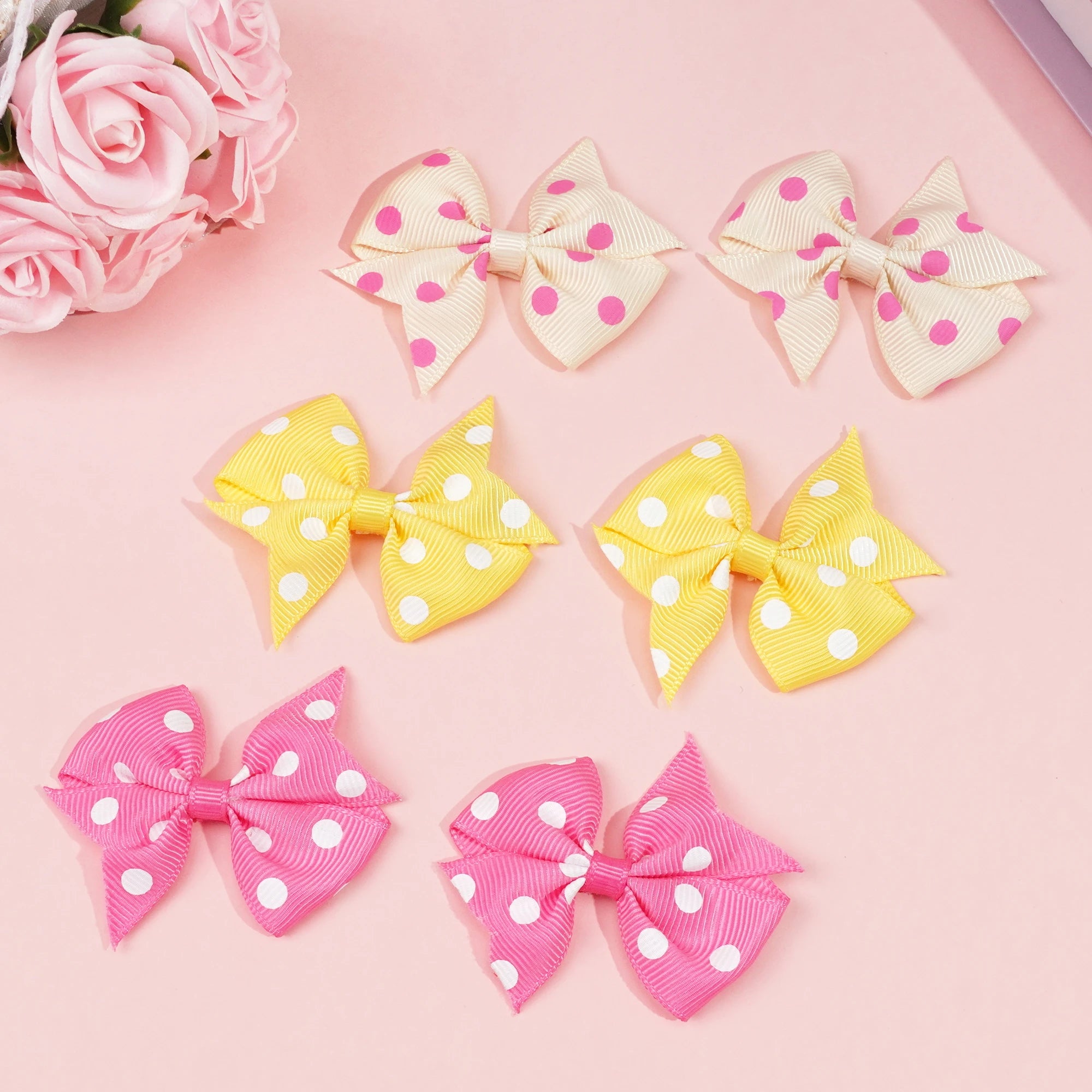 Polka Dot Cutie Mini Bow Clip Set (40pcs).