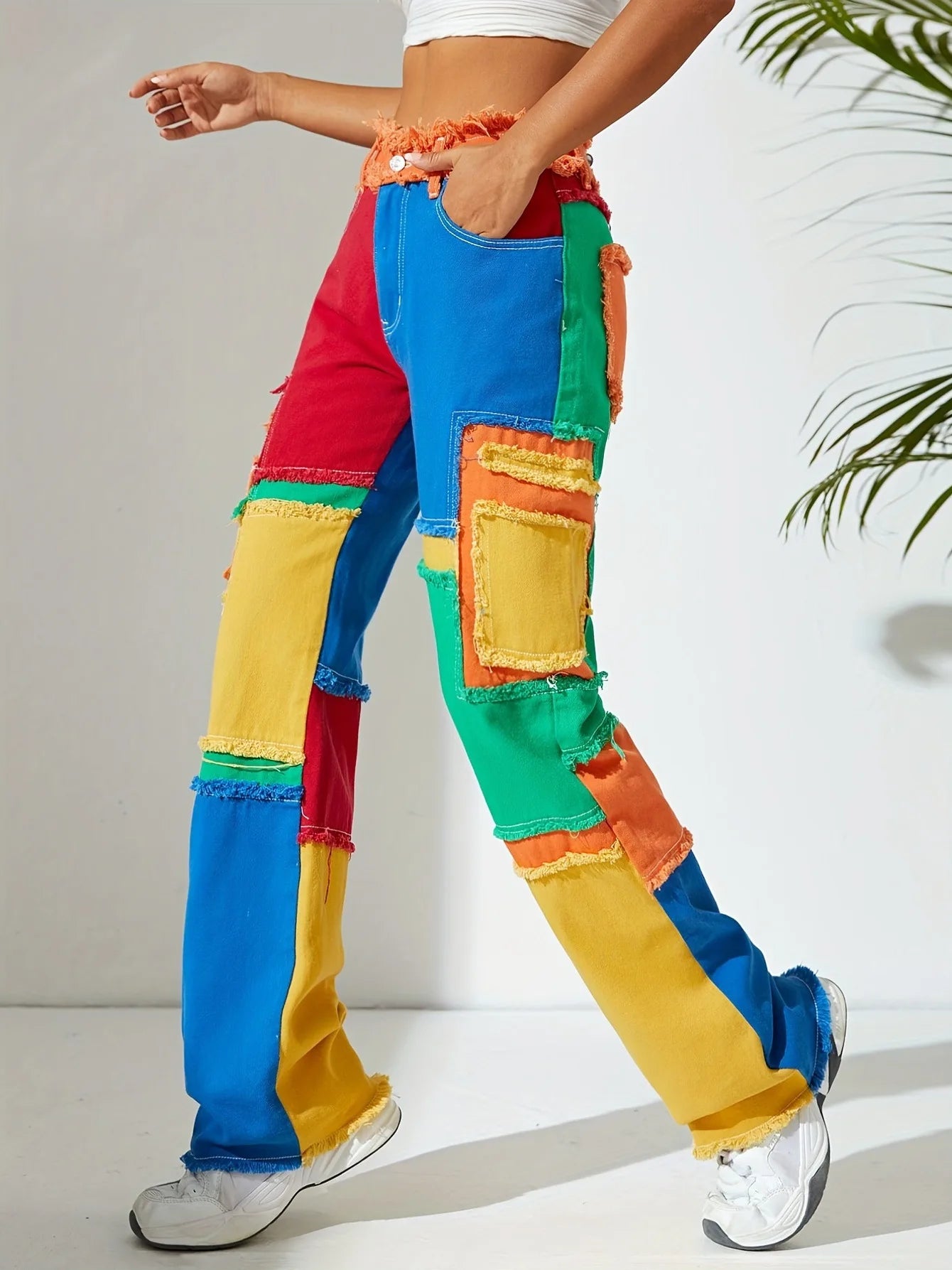 Pixel Pop Patchwork Jeans.