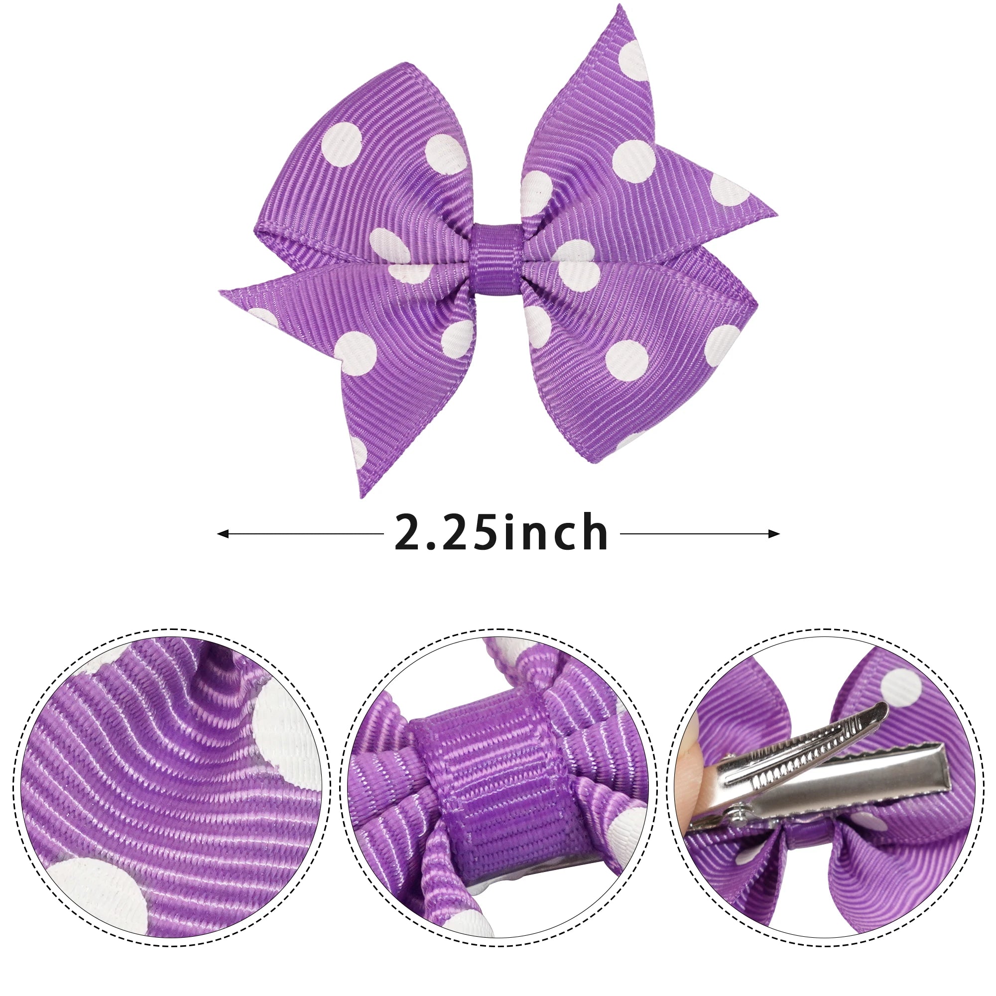 Polka Dot Cutie Mini Bow Clip Set (40pcs).