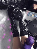 Dark Magic Star Moon Gothic Socks
