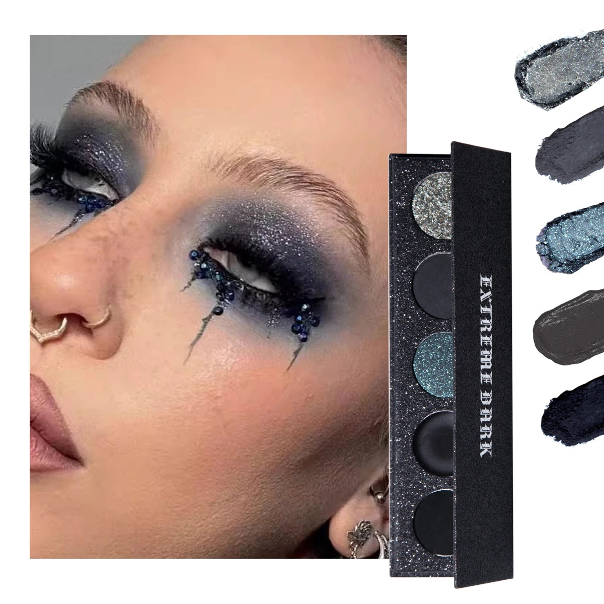 5-Color Extreme Black Eyeshadow Palette