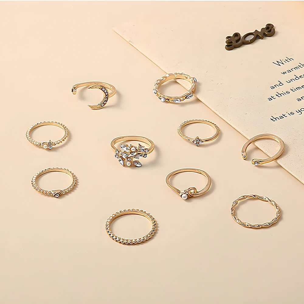 Starlit Dreams Boho Ring Set – 10pcs