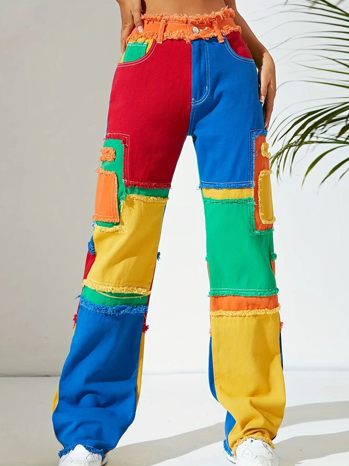 Pixel Pop Patchwork Jeans.
