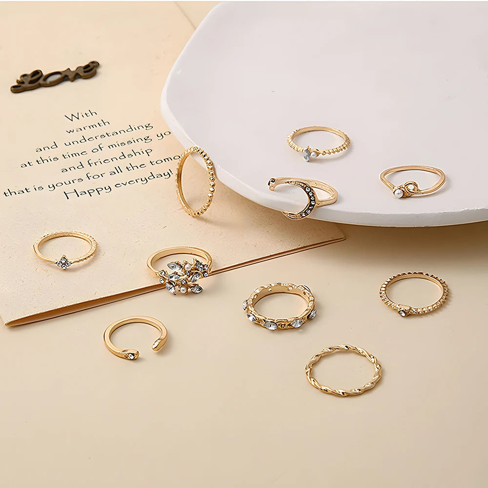 Starlit Dreams Boho Ring Set – 10pcs