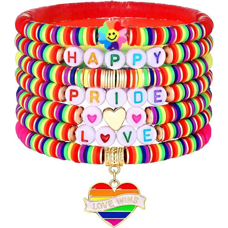 Love Wins Rainbow Beaded Pride Bracelet