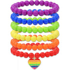 Love Wins Rainbow Beaded Pride Bracelet.