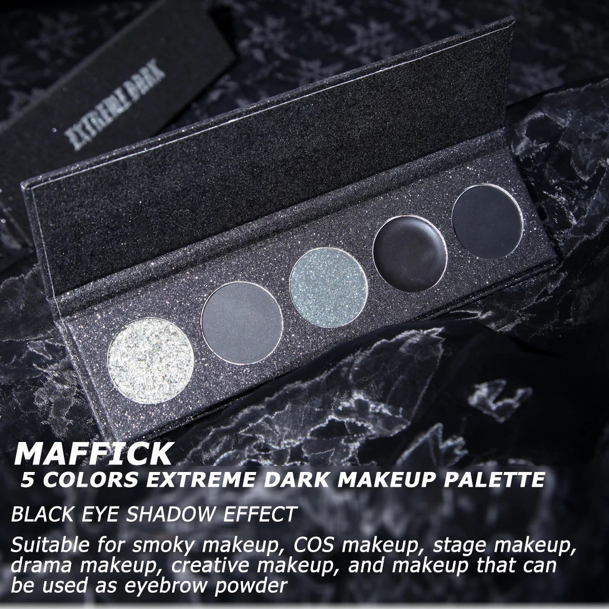 5-Color Extreme Black Eyeshadow Palette