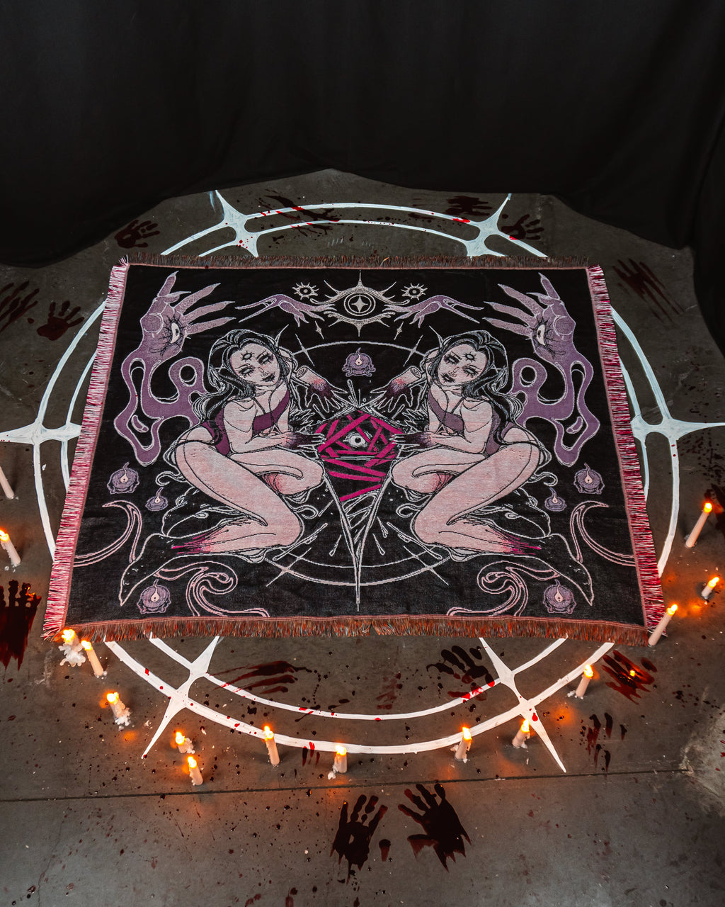 Seance Summoning Ritual Woven Blanket
