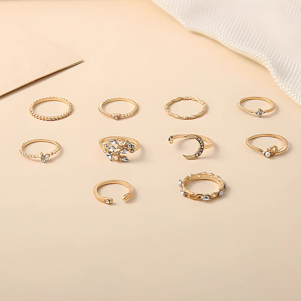 Starlit Dreams Boho Ring Set – 10pcs