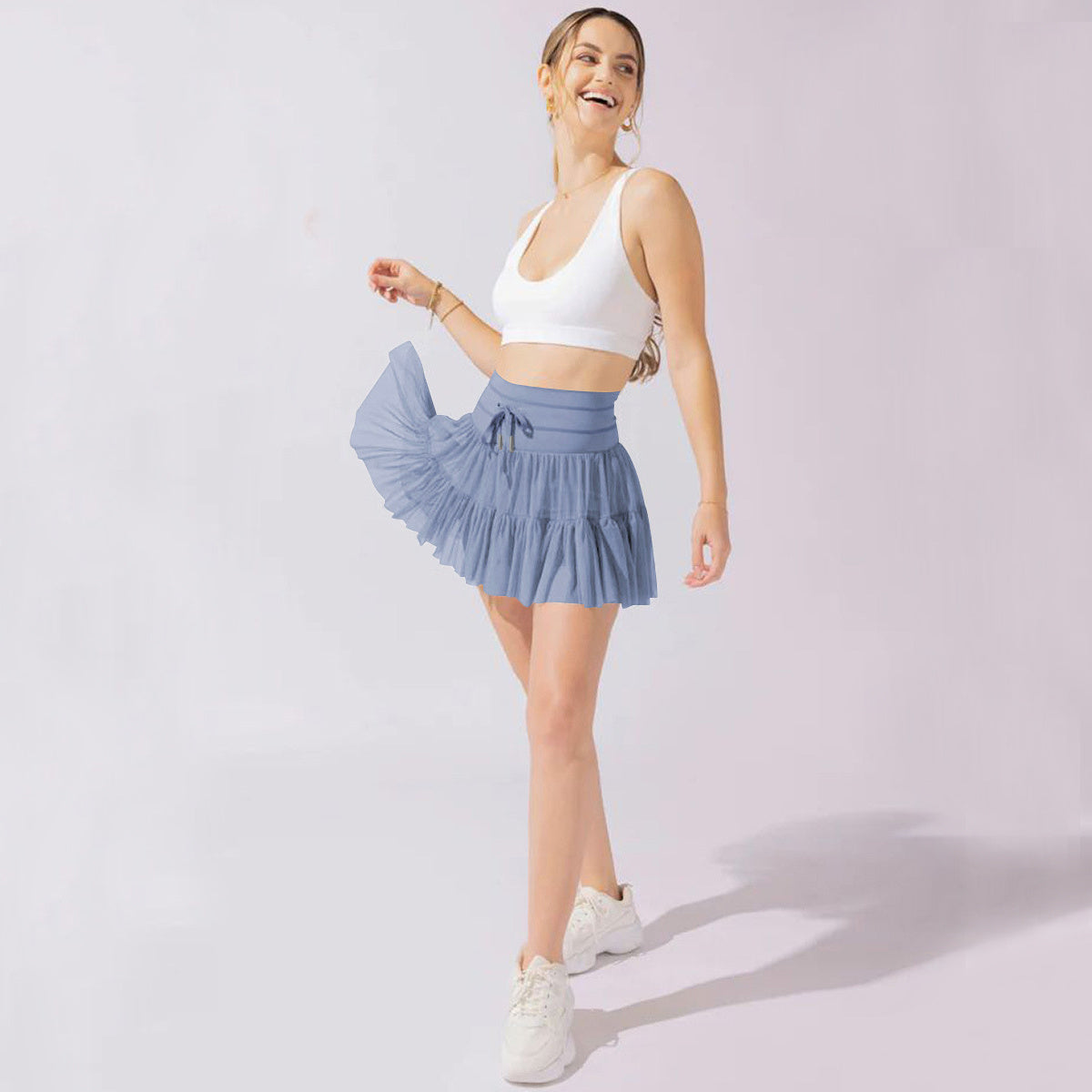 Lace-Up Lucky Mini Skirt | High Waist Pleated Sport Skirt