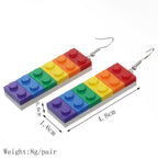 Brick Babe Rainbow Building Block Earrings