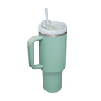 Heart Sip 40oz Insulated Tumbler | Spill-Proof Stainless Steel Travel Cup with Straw & Handle
