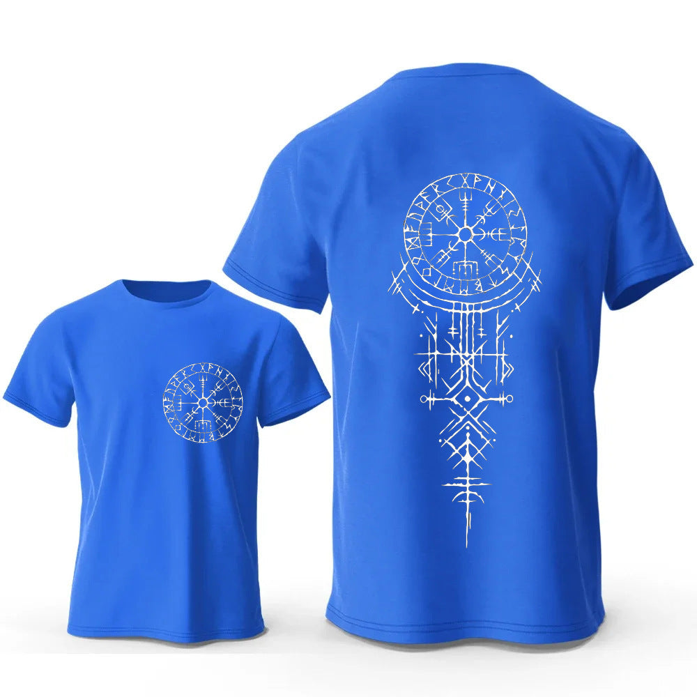 Viking Rune Compass Nordic Sigil Tee | Graphic Cotton T-Shirt