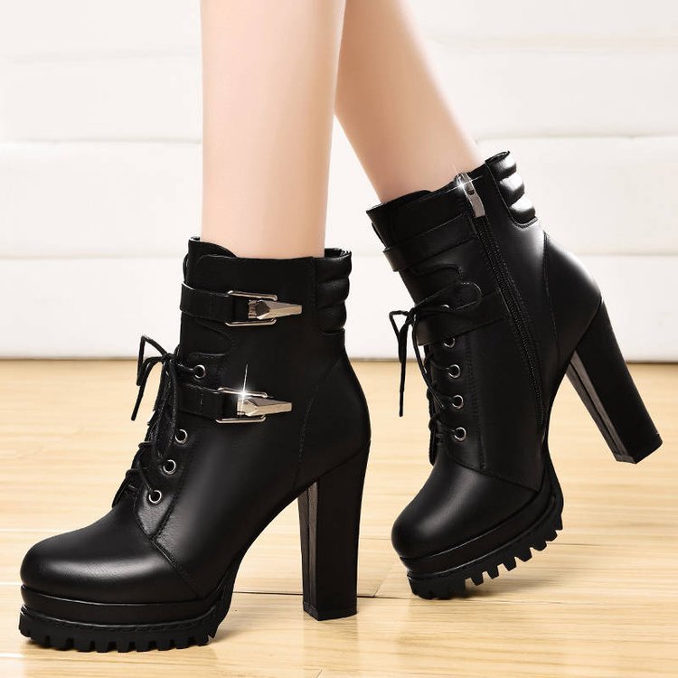 London Luxe Platform Boots | British-Inspired Thick Heel Statement Boots