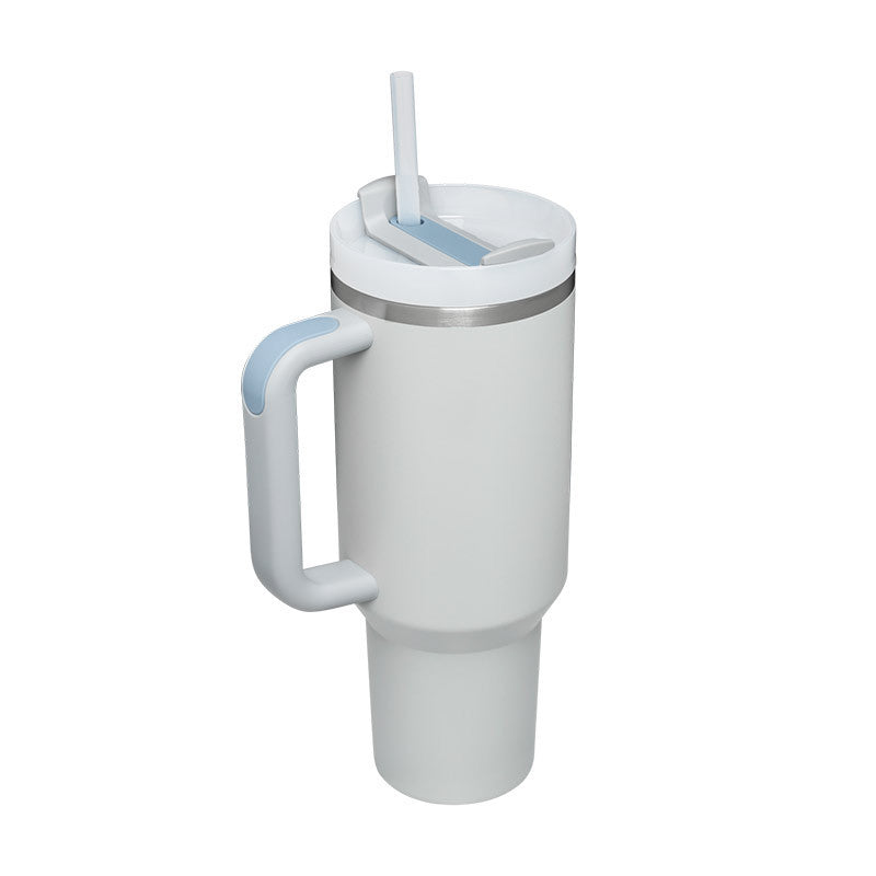 Heart Sip 40oz Insulated Tumbler | Spill-Proof Stainless Steel Travel Cup with Straw & Handle