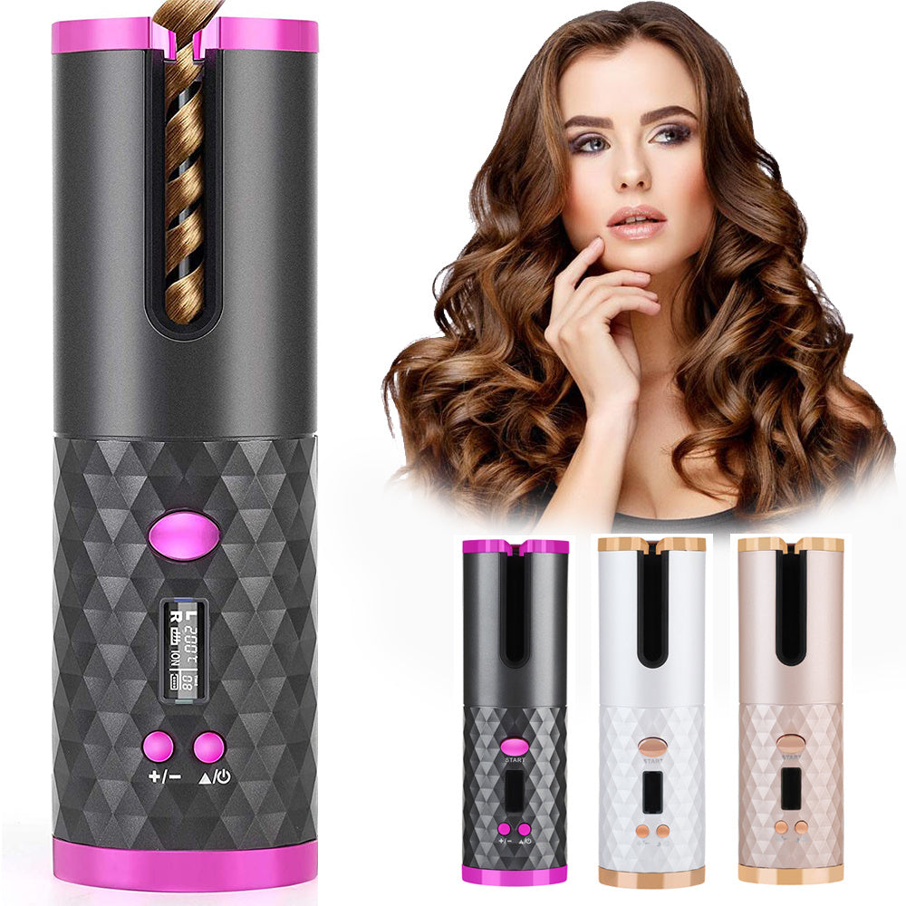 Twirl Me Cordless Auto Hair Curler | Portable Ceramic Curler with LCD Display & Anti-Tangle Tech
