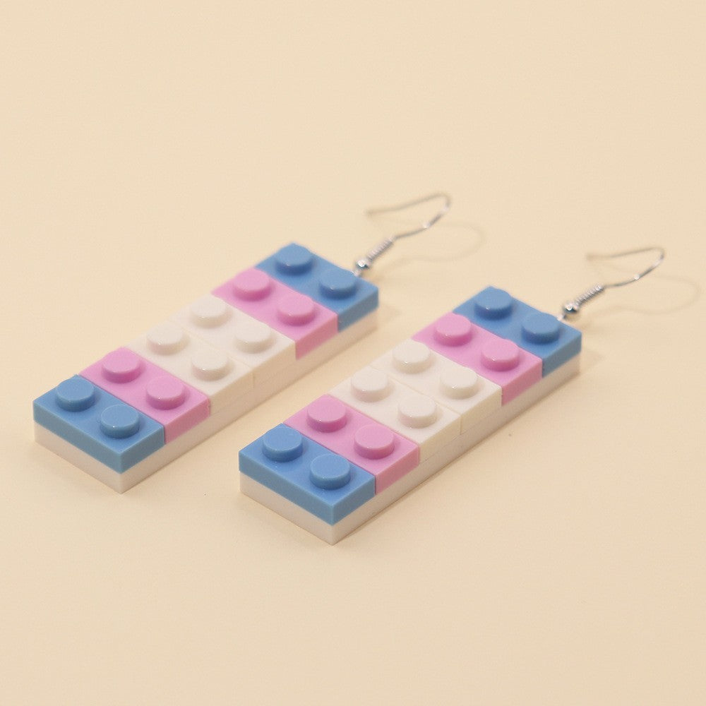 Brick Babe Rainbow Building Block Earrings