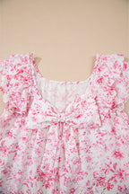 Blueberry Bloom Blouse — Ruffle & Bow Back.