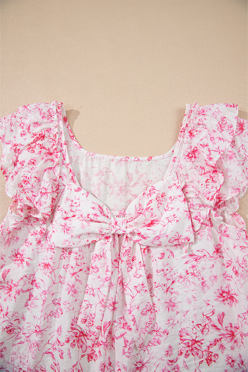 Blueberry Bloom Blouse — Ruffle & Bow Back.