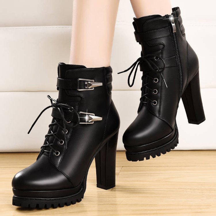 London Luxe Platform Boots | British-Inspired Thick Heel Statement Boots