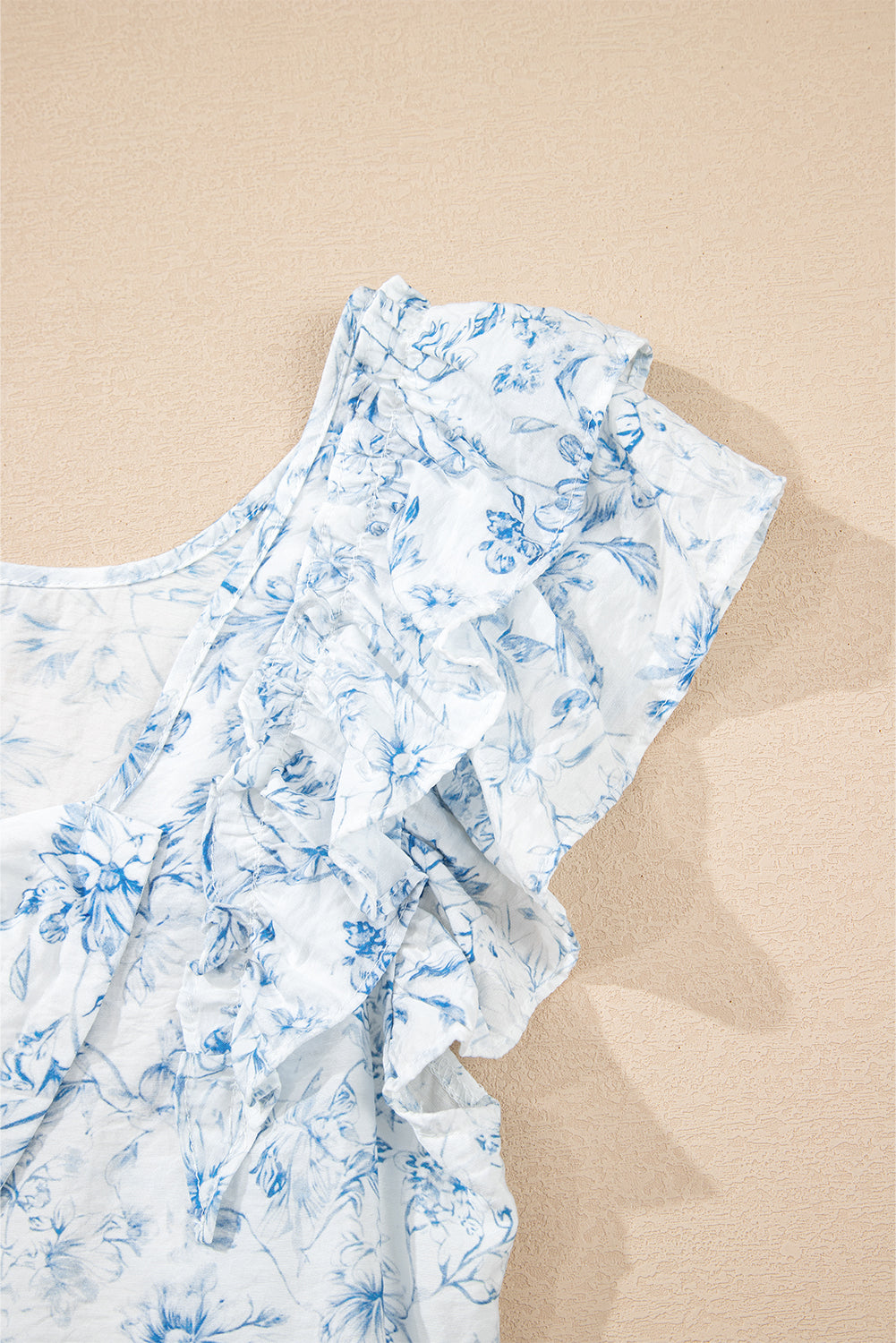 Blueberry Bloom Blouse — Ruffle & Bow Back.