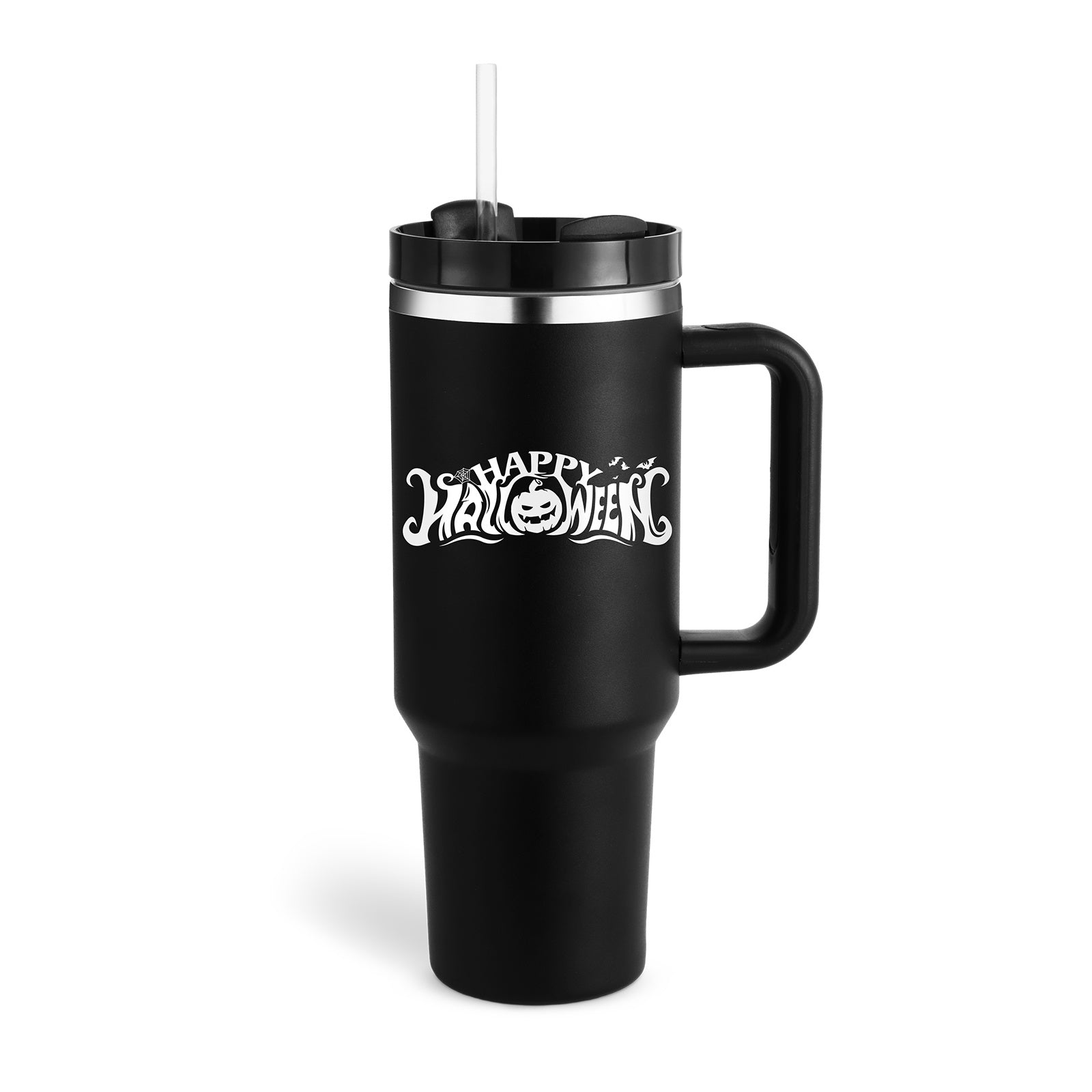 Heart Sip 40oz Insulated Tumbler | Spill-Proof Stainless Steel Travel Cup with Straw & Handle