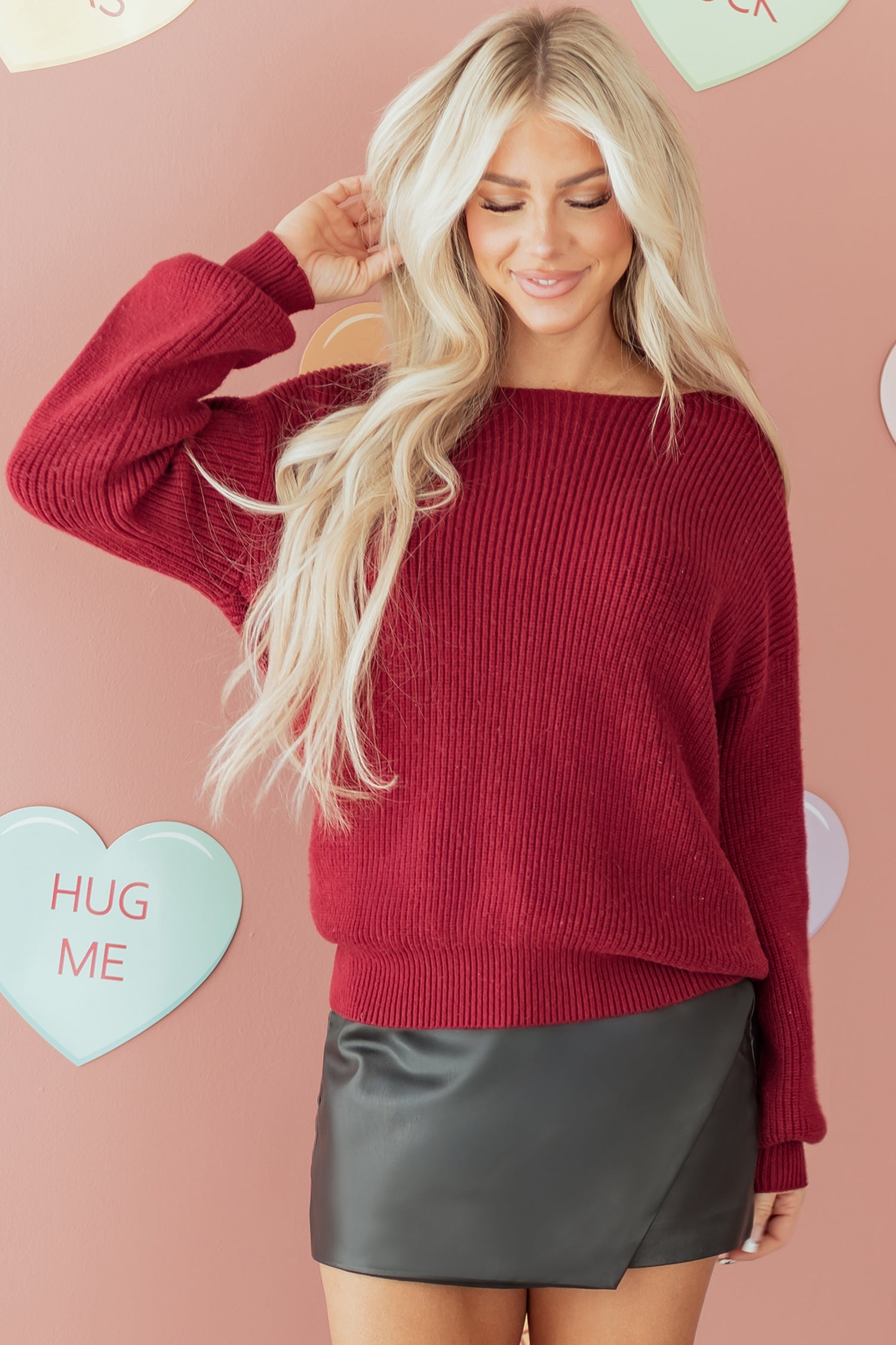 Ribbon Knot Drop Shoulder Sweater