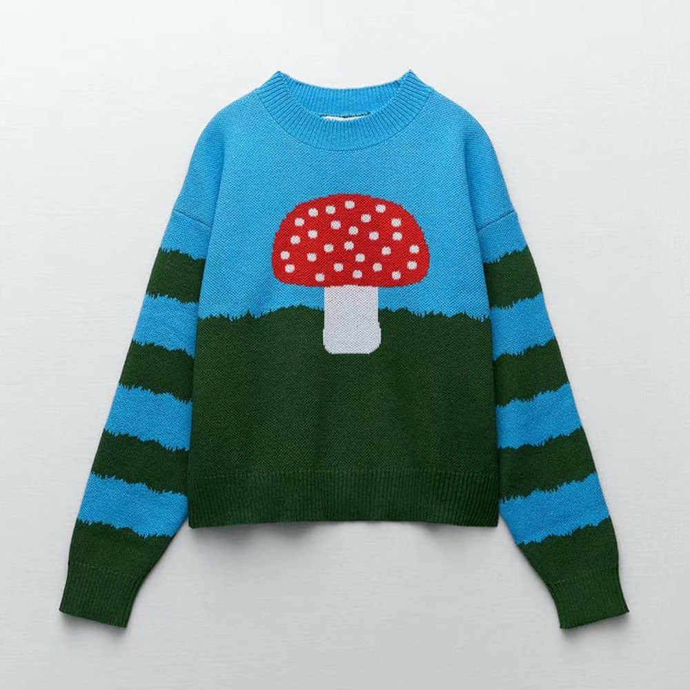 Mushroom Meadows Knit Sweater