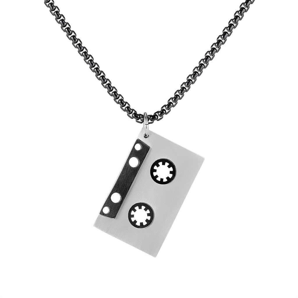 Mixtape Memories Pendant | Retro Audio Cassette Necklace in Titanium Steel