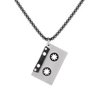 Mixtape Memories Pendant | Retro Audio Cassette Necklace in Titanium Steel