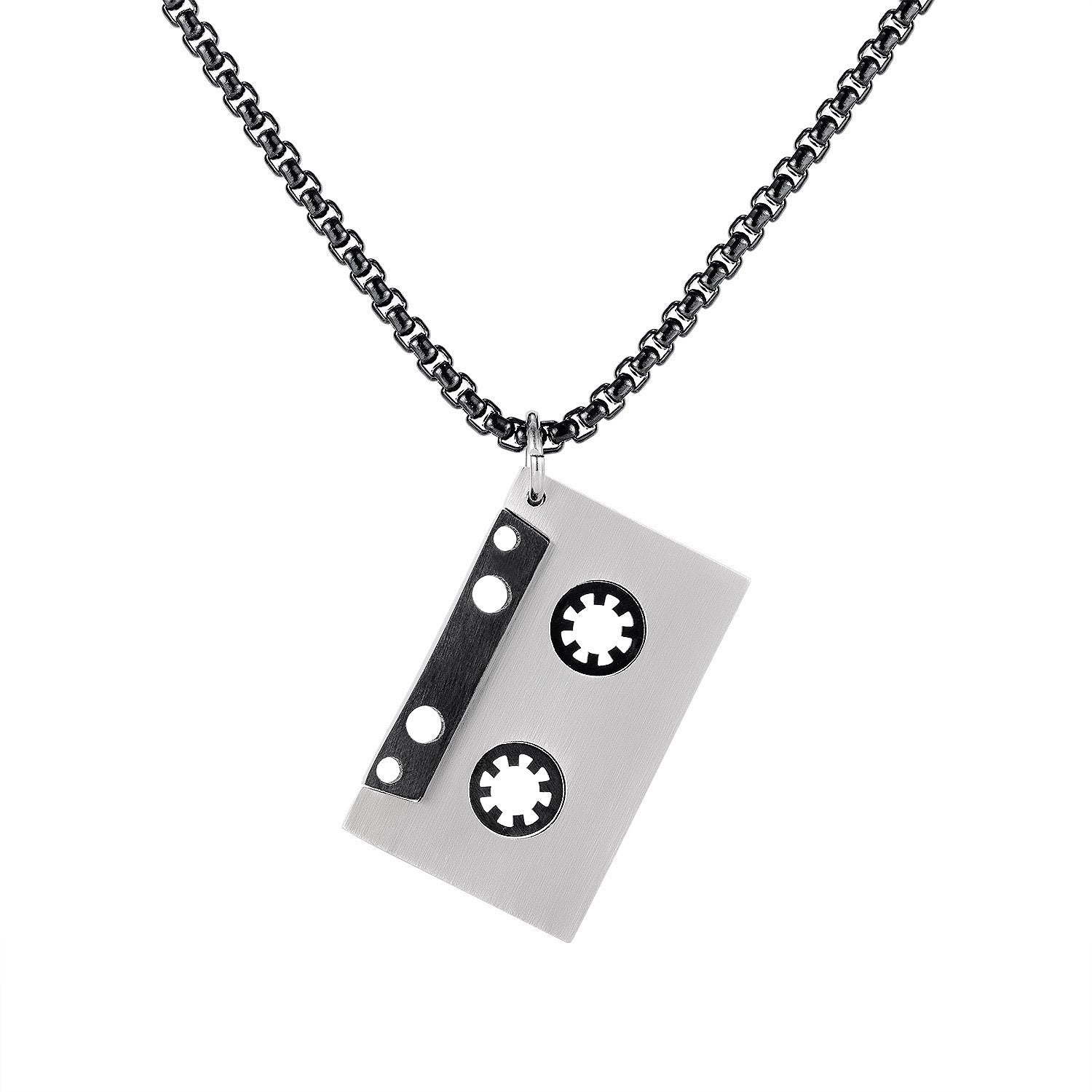Mixtape Memories Pendant | Retro Audio Cassette Necklace in Titanium Steel