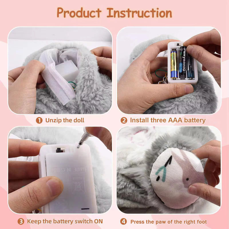 Snuggle Breath Bunny Plush | Sensory Soother with Calming Music Night Light & Gentle Breathing