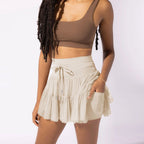 Lace-Up Lucky Mini Skirt | High Waist Pleated Sport Skirt