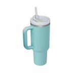 Heart Sip 40oz Insulated Tumbler | Spill-Proof Stainless Steel Travel Cup with Straw & Handle